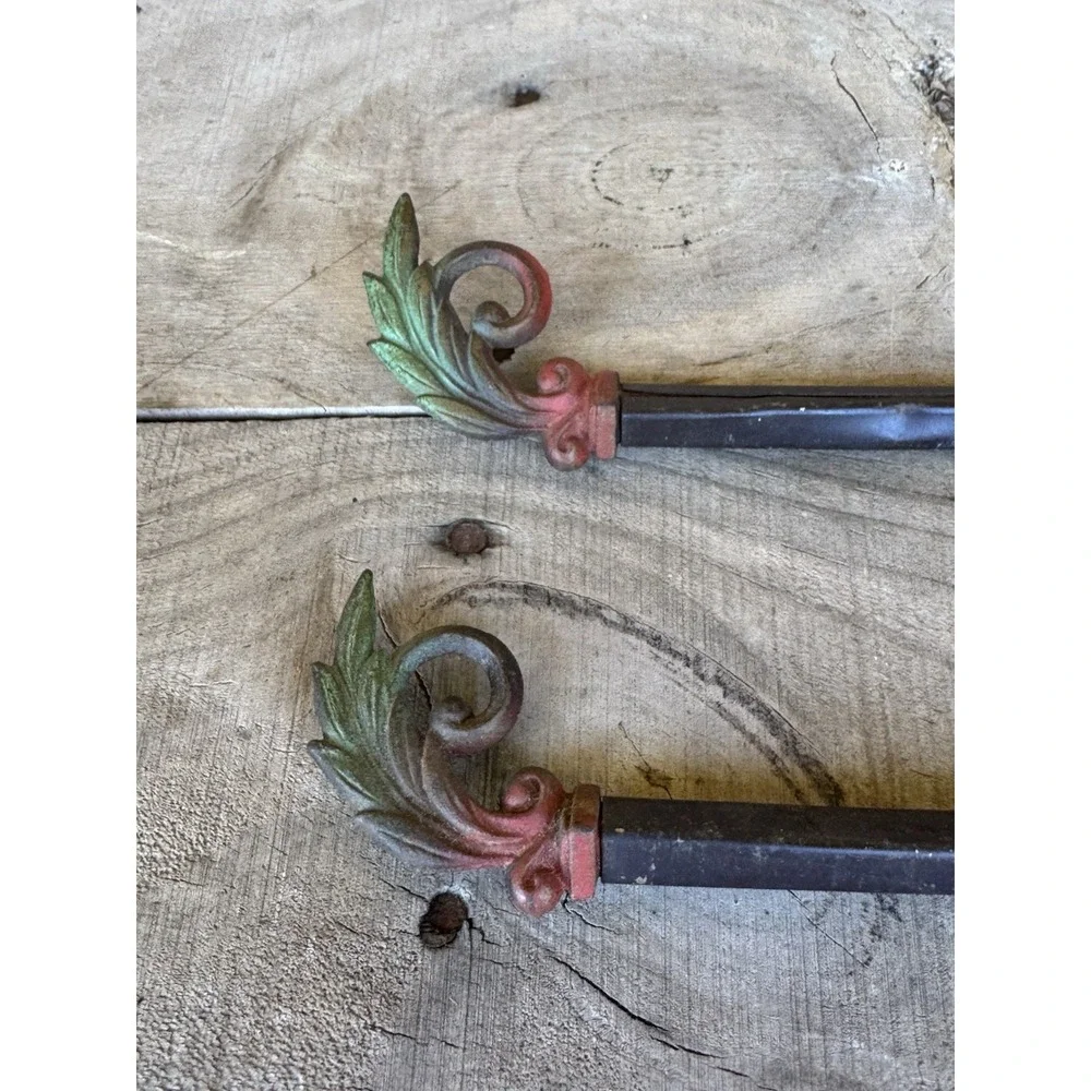 Vintage Cast‎ Iron French Door Decorative Curtain Rods